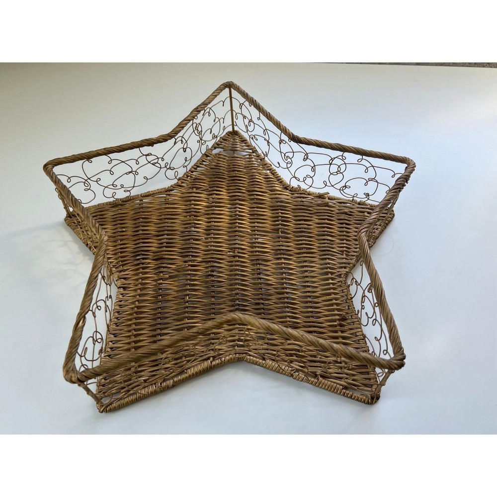 14" Lg Golden Bronze Star Decorative Home Decor Gift Basket Key Holder Present - Picture 2 of 3